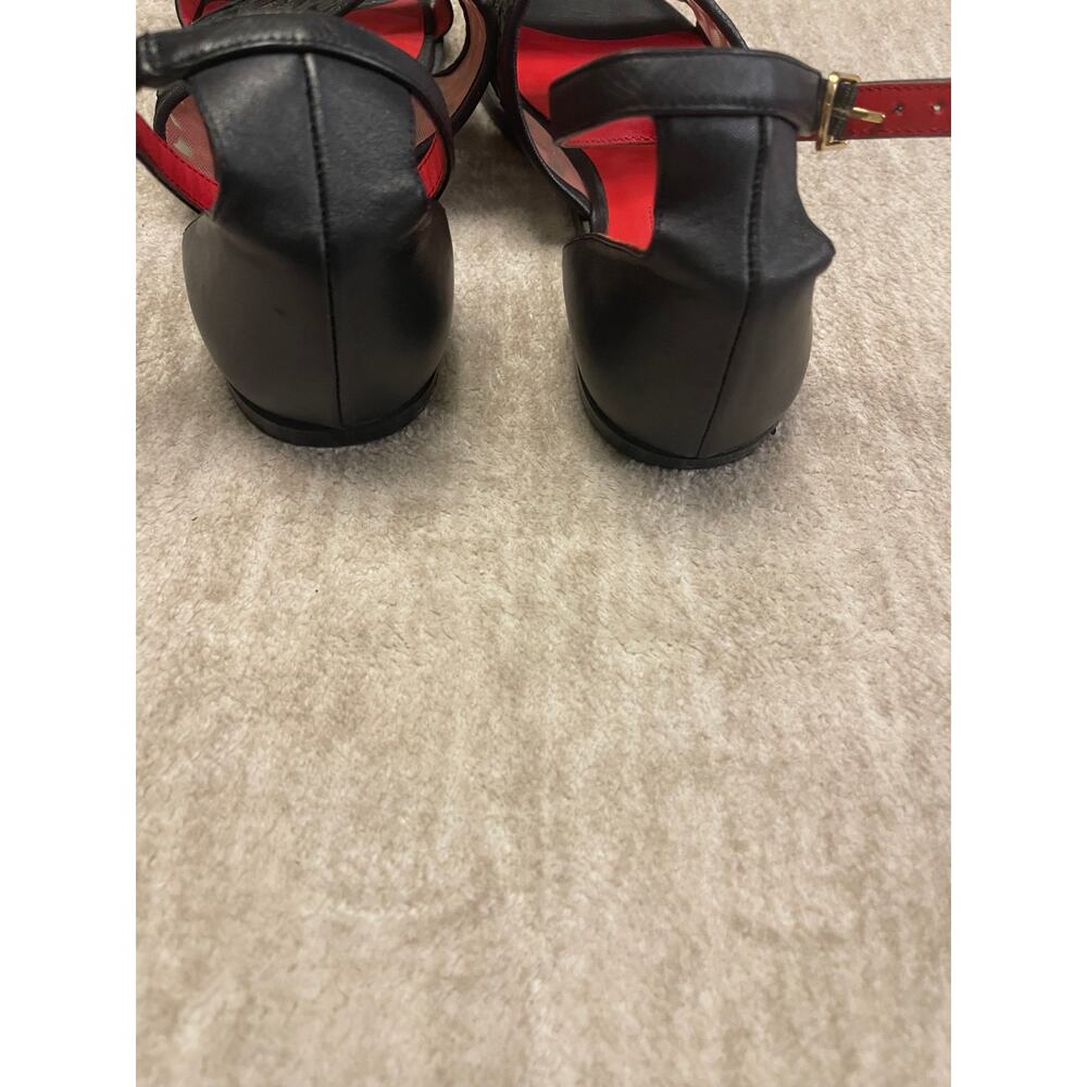 Vintage Charles Jourdan Black Leather and Mesh Sandal Size 7.5 - Picture 3 of 3